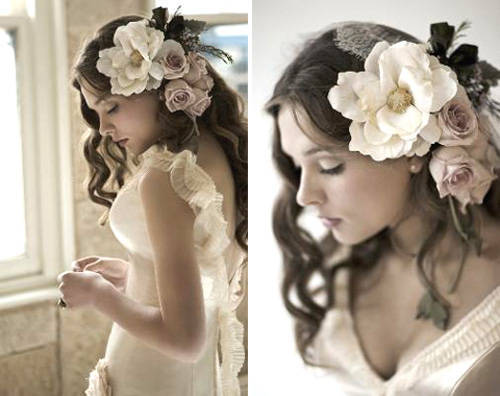 Làm duyên mái tóc cô dâu bằng hoa lụa