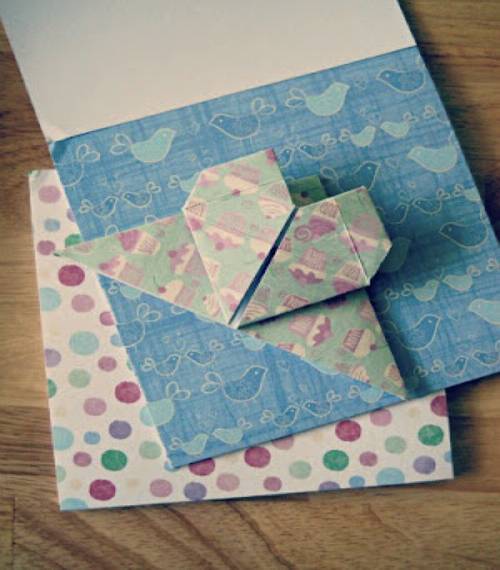 Bookmark origami trái tim đáng yêu đánh dấu sách