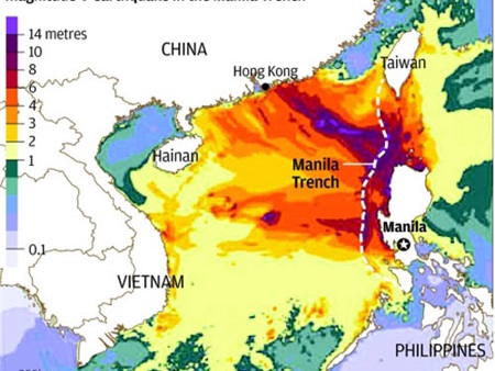 ﻿  Cảnh báo nguy cơ động đất, sóng thần trên Biển Đông