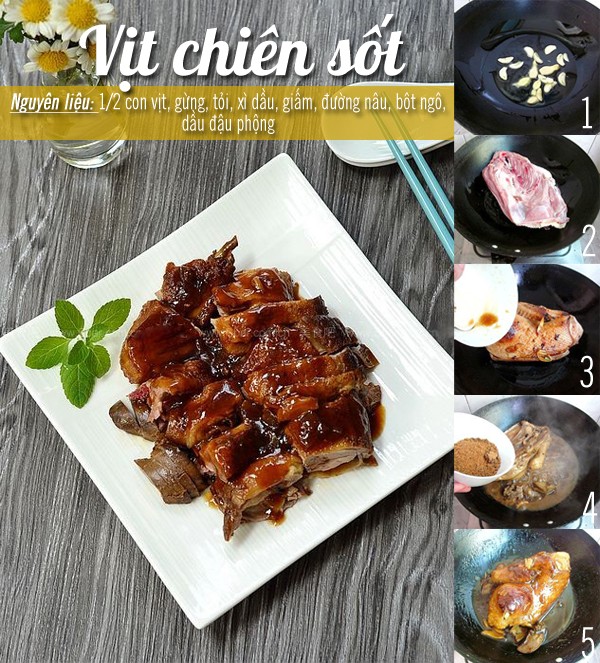 Vịt chiên sốt cực hấp dẫn!