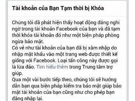 Hàng loạt Facebook tại Việt Nam bị khóa tài khoản