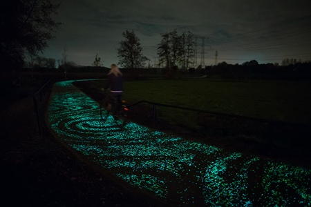 Ngỡ ngàng trước vẻ kỳ ảo của đường phát sáng tại Hà Lan