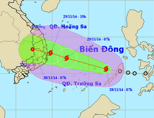 Vào biển Đông, áp thấp nhiệt đới mạnh lên thành bão
