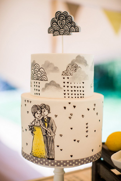 Đặt bánh nghệ thuật cho tiệc cưới lãng mạn