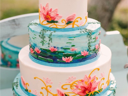 Đặt bánh nghệ thuật cho tiệc cưới lãng mạn