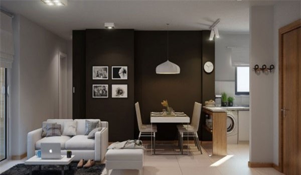 Mẫu phòng khách thiết kế mở tuyệt đẹp cho căn hộ chung cư nhỏ