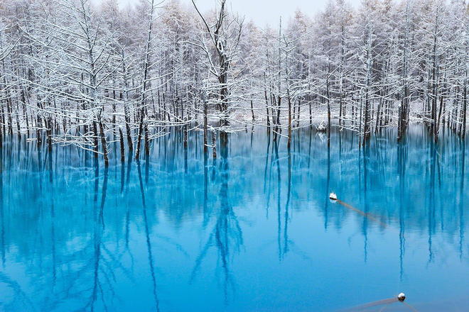 Vẻ đẹp lạnh giá của những hồ nước bị đóng băng