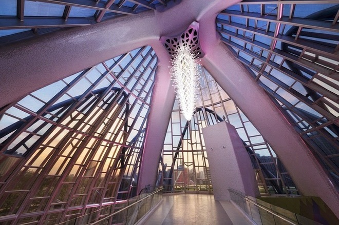 Choáng ngợp với vẻ đẹp siêu ảo của tòa nhà hình hoa sen