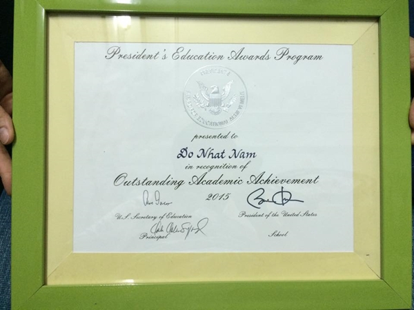 Bằng khen, thư chúc mừng của Tổng thống Obama tặng Đỗ Nhật Nam