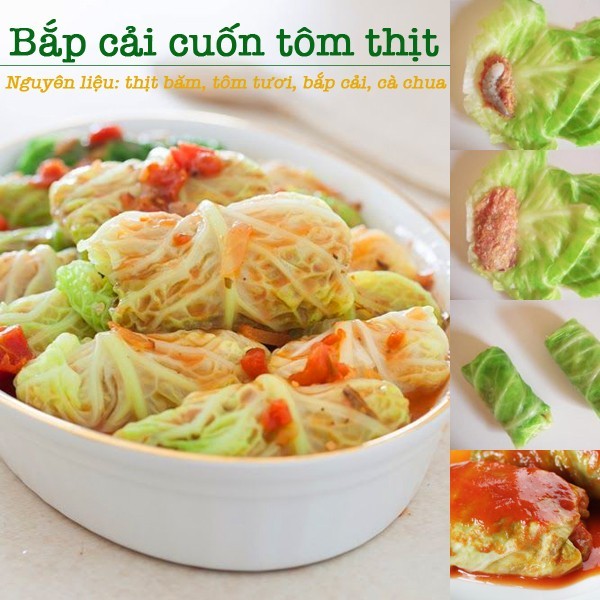 Bắp cải Tôm thịt không dầu mỡ cho cả nhà thưởng thức.