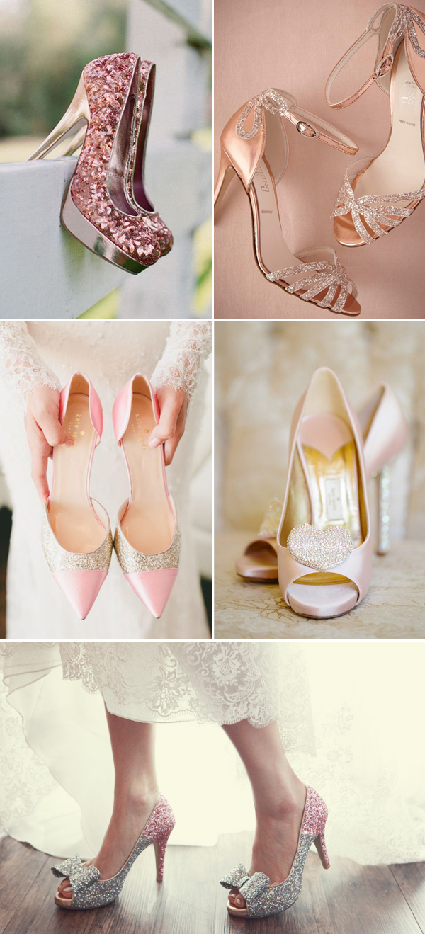Giày cưới màu hồng pastel khiến cô dâu mê mẩn