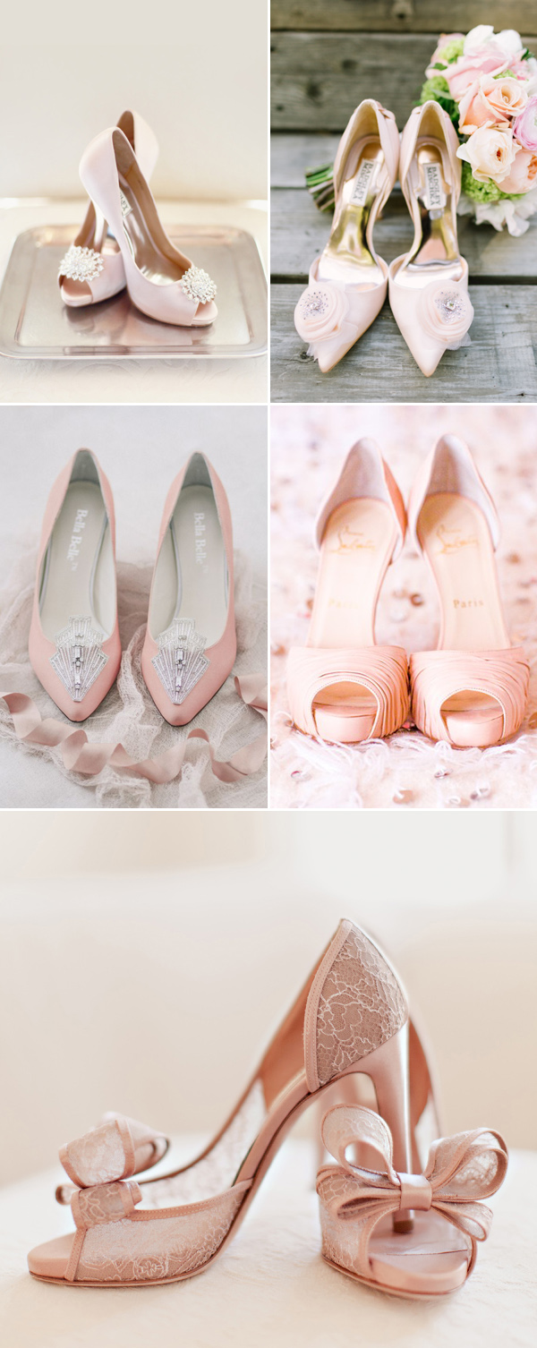 Giày cưới màu hồng pastel khiến cô dâu mê mẩn